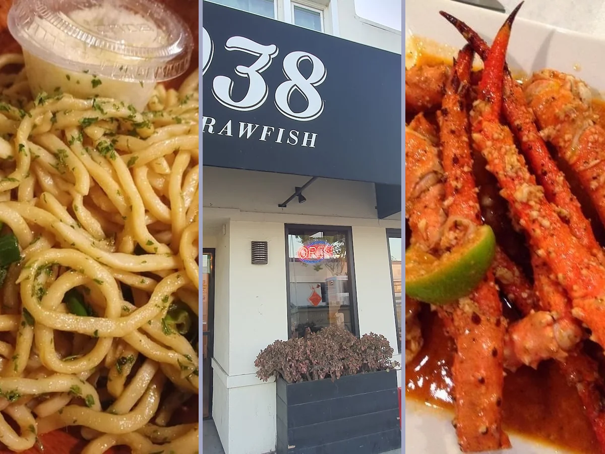 Casual seafood restaurant with bright tables and simple seating.